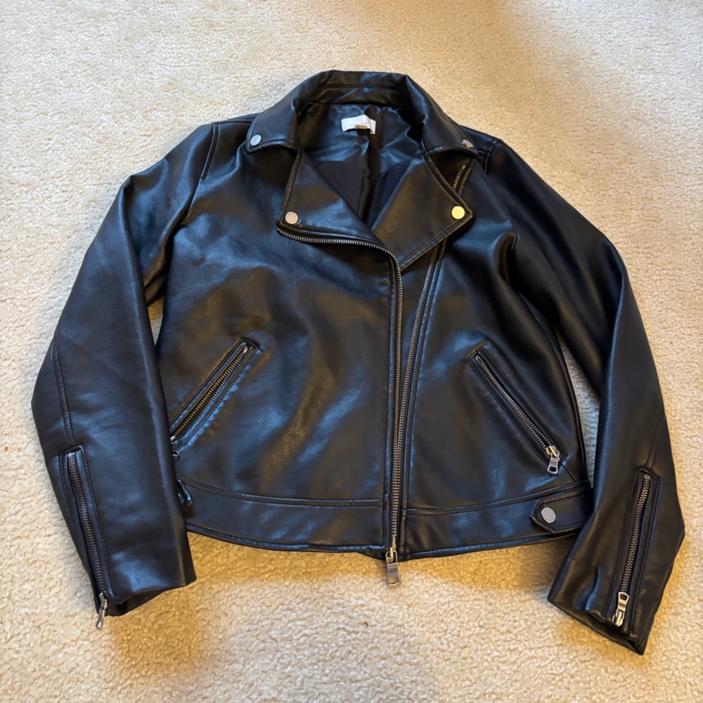 Loft Black Faux Leather Moto Jacket